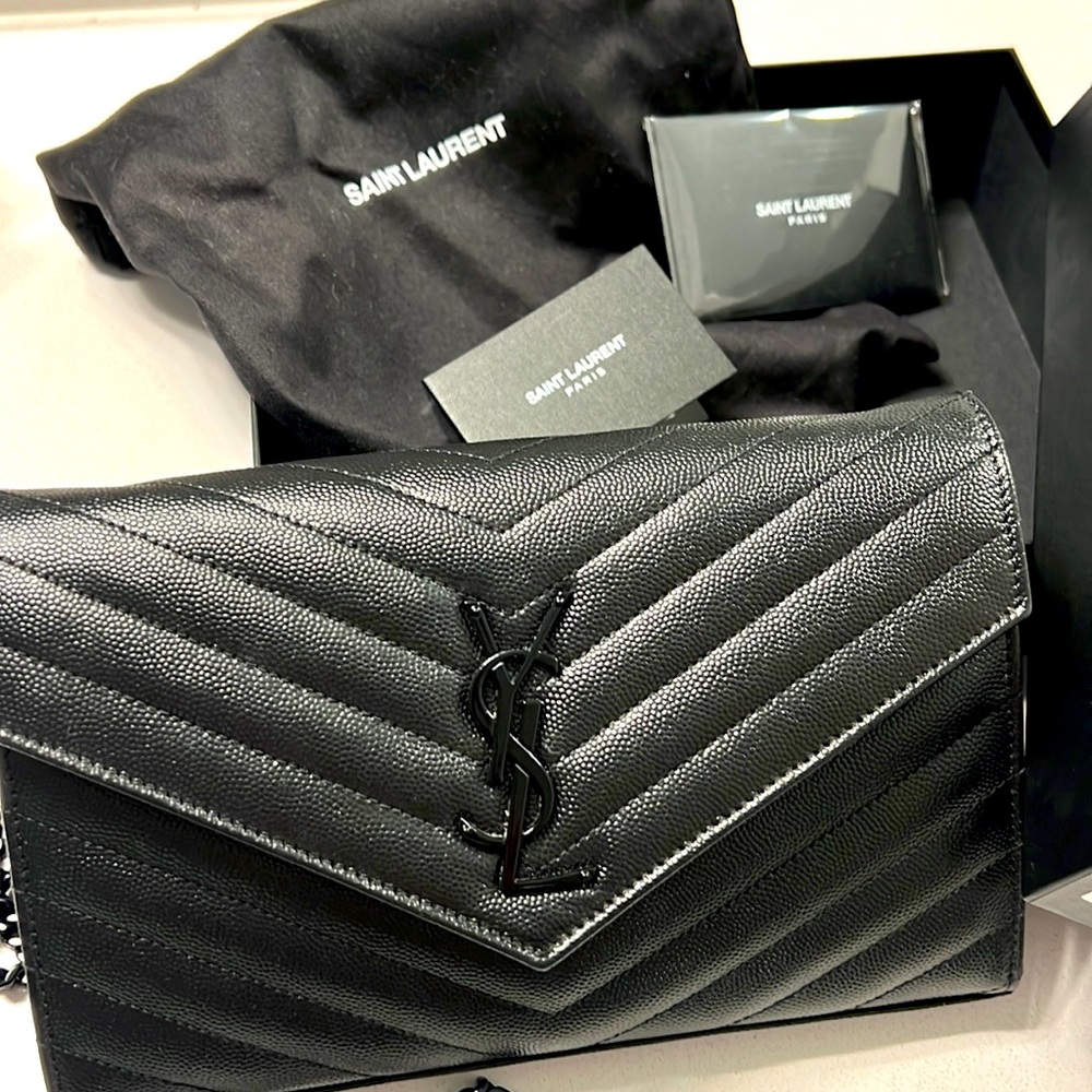 Saint Laurent black envelope bag